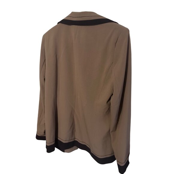 Melissa Collection vintage tan and brown exposed stitching jacket size 8 - Picture 2 of 6